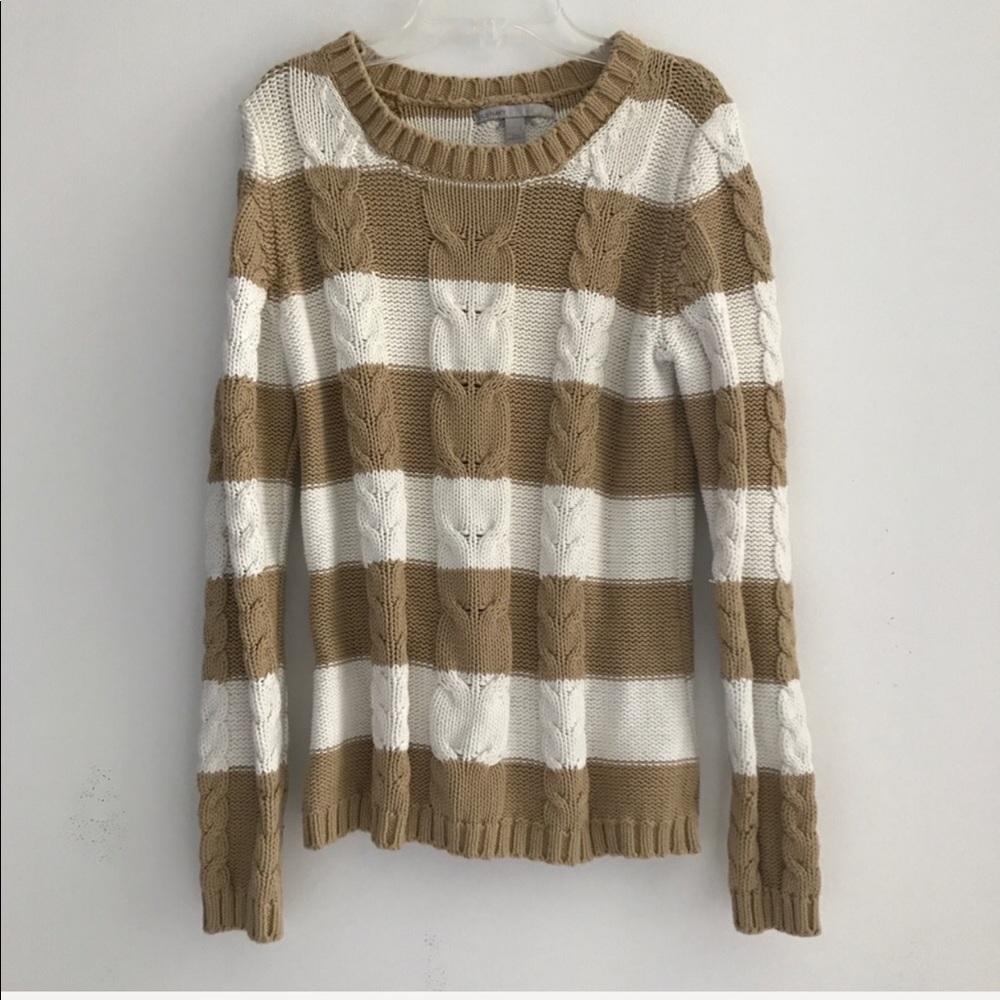 • Beige Striped Sweater •